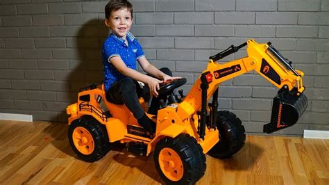 skid steer ride in for kids|children's electric ride on diggers.